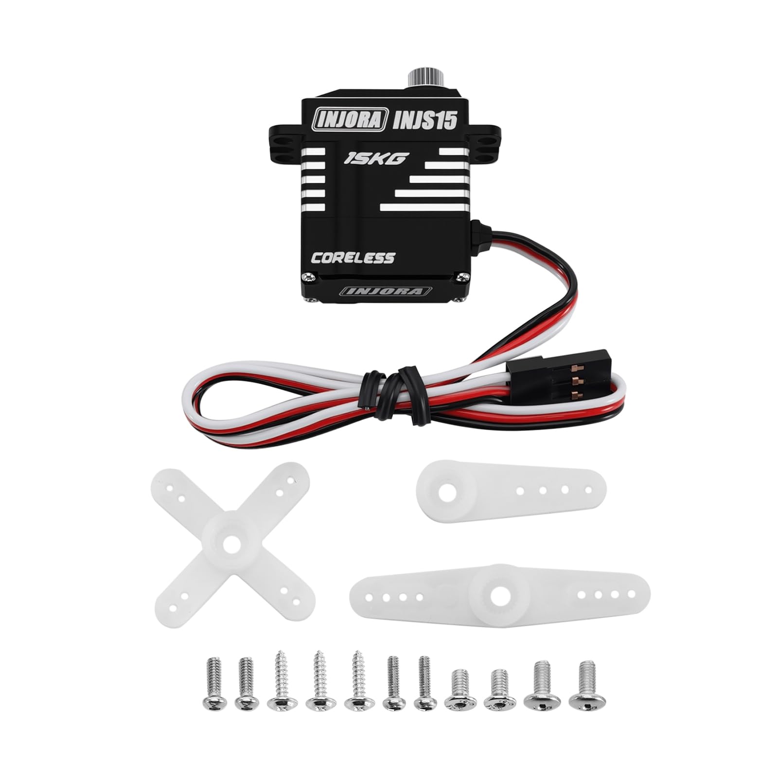 INJORA INJS15 - Micro servo de par alto sin núcleo de 15 kg para actualización de oruga RC 1/18 1/24