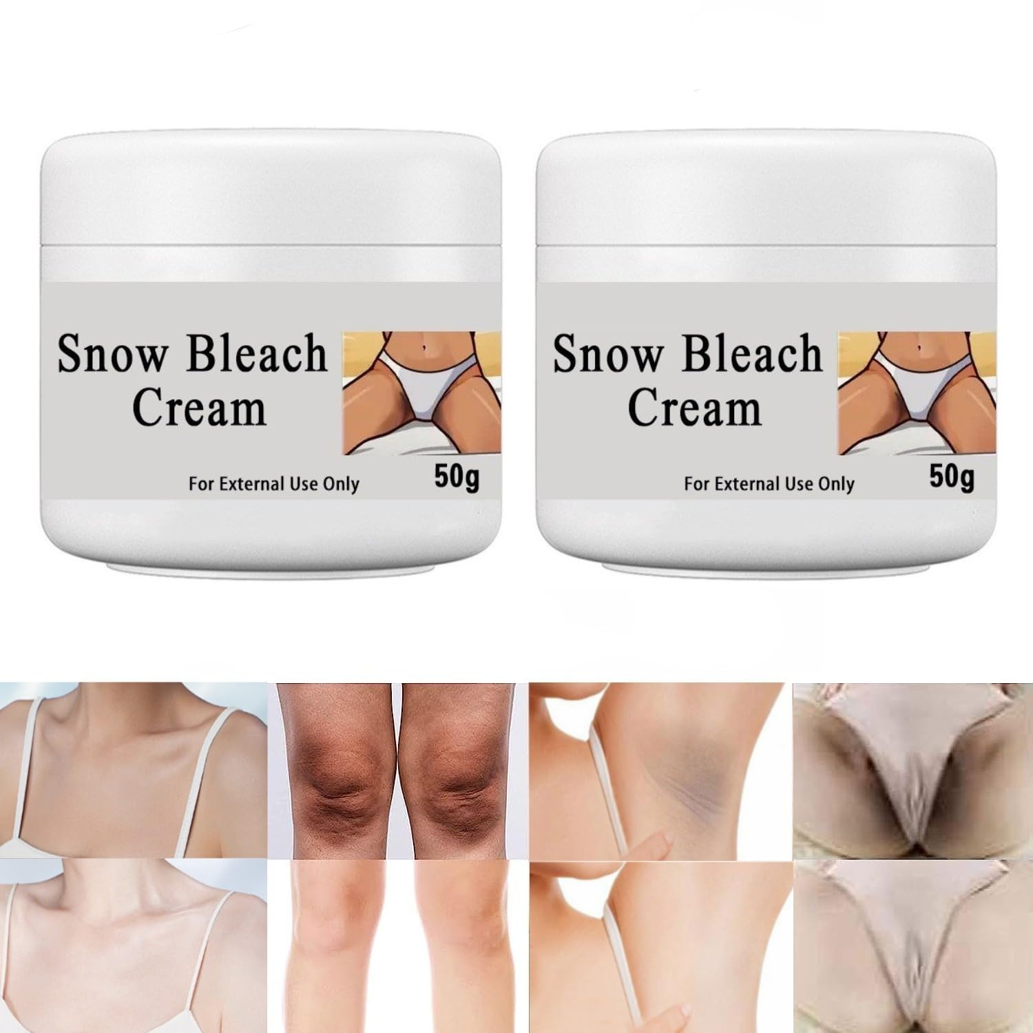 Crema Aclaradora, Crema Reparadora Para Manchas Oscuras 50ml, Adecuado para varias áreas como cara, axilas, cuello, zona privada (2pcs)