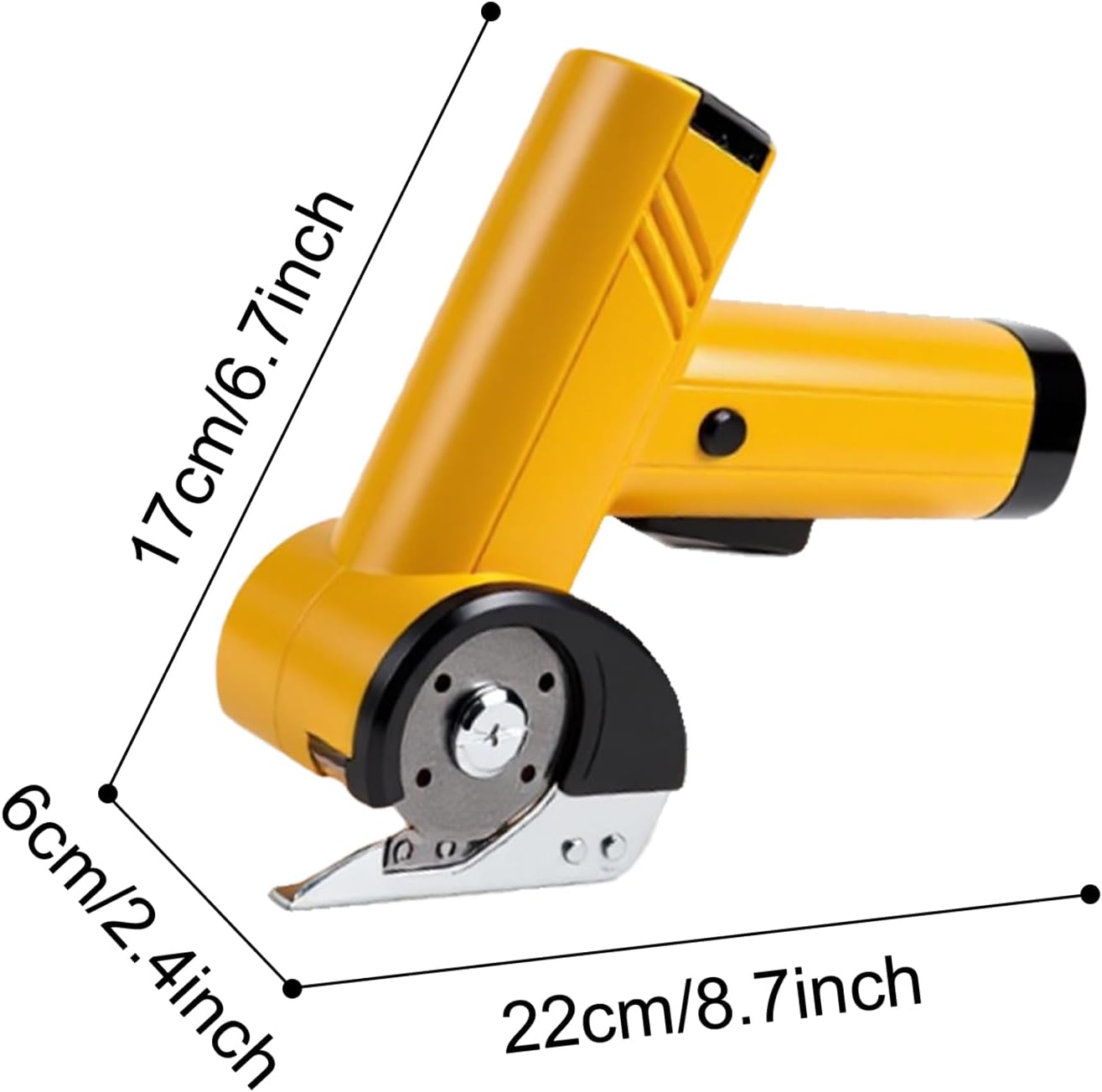 Asixxsix Cordless Electric Scissors, 4.2V Rechargeable Paper Cutting Machine with 4 Speed Intelligent Adjustment and LED Light, for Fabric Leather Plastic Cardboard Crafting (Yellow)