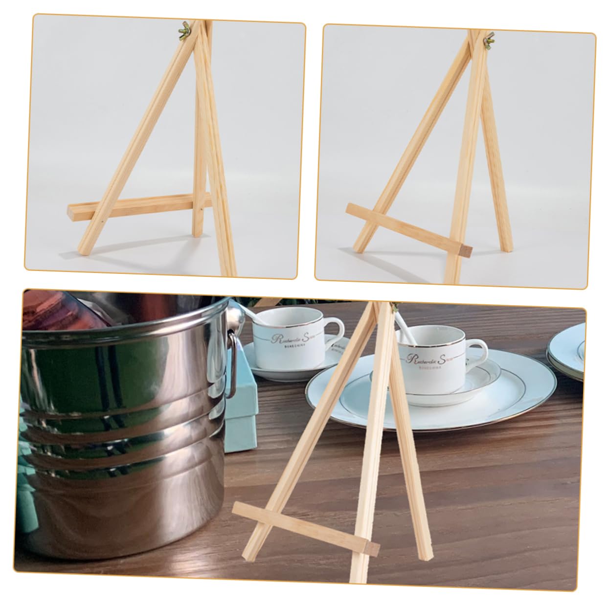 NUOBESTY 8pezzi Cavalletti Da Tavolo Pieghevoli Legno Per Ragazzo Ragazza Supporto Per Pittura e Mostre Per Attività Creative Casa e Classe