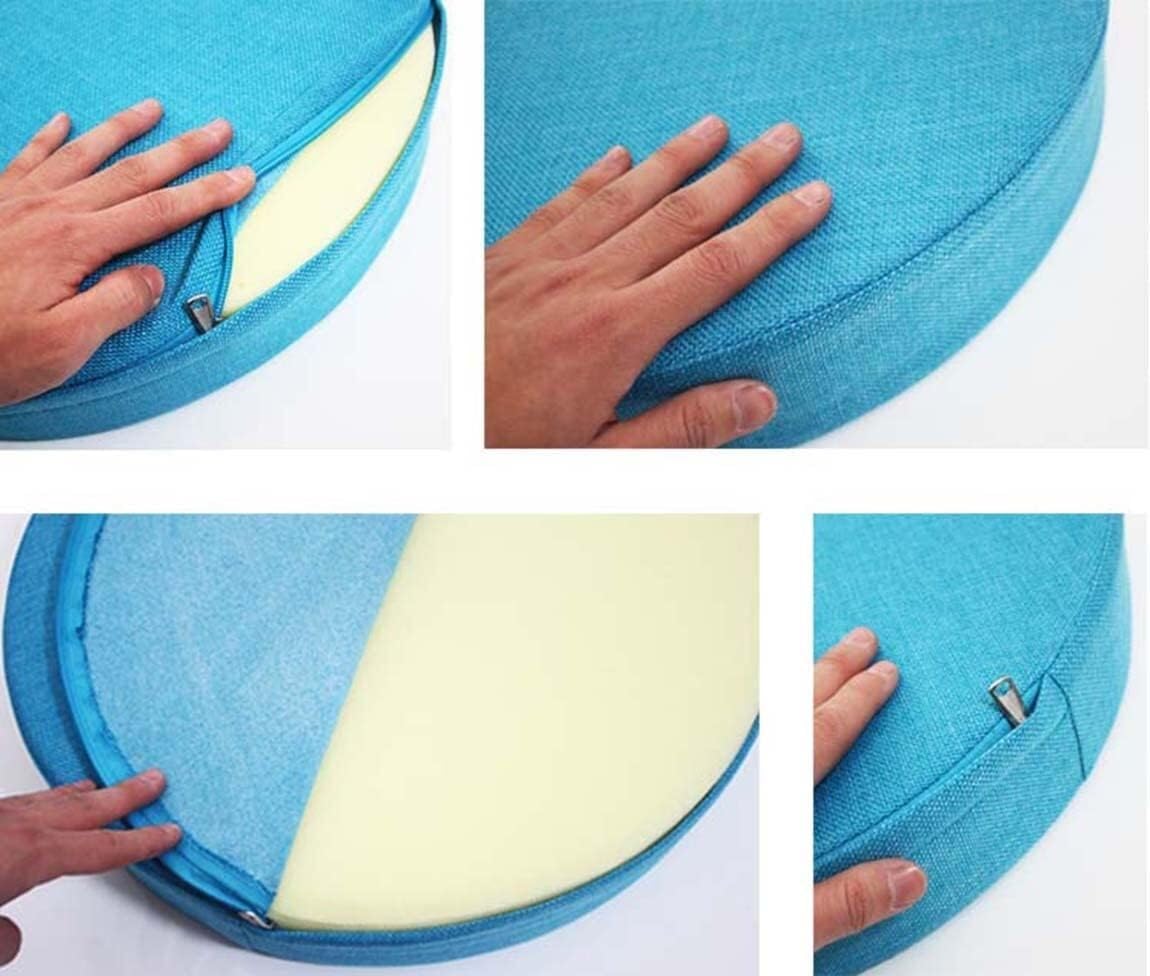 Cuscini Rotondi Per Sedia Con Antiscivolo - 40cm, Tessuto Lino, Per Cucina, Camera, Esterno