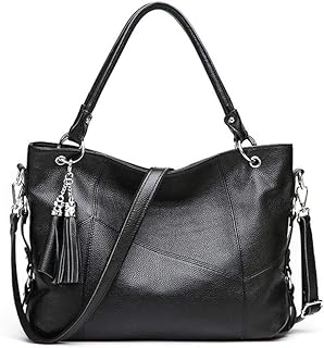QZH Borsa da Donna Borsa a Tracolla da Donna con Tracolla Regolabile Borsa da Lavoro Borsa in Pelle Borsa Personalizzata Borsa a Tracolla da Donna di Grande capacità (Nero,36x13x27cm)