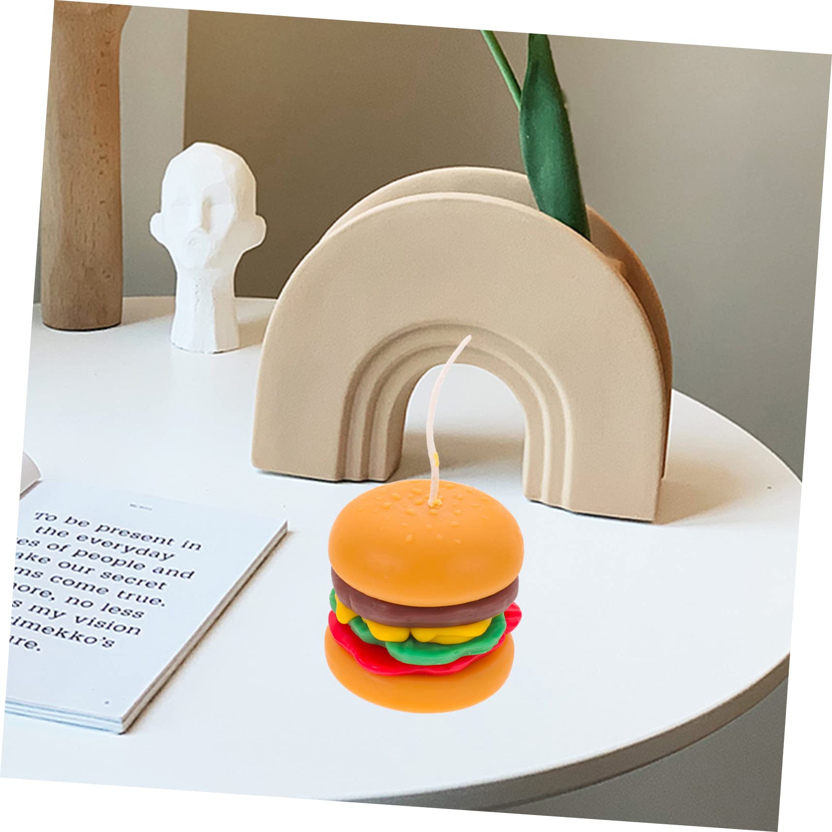 Alipis 2 Stück Mini-Burgerkerzen geformte Kerzen Bequeme Teelichter künstlicher Hamburger küchendekoration Living Room Decoration Duftkerze nach Paraffin Kerzen in Dessertform Mini-Kerze