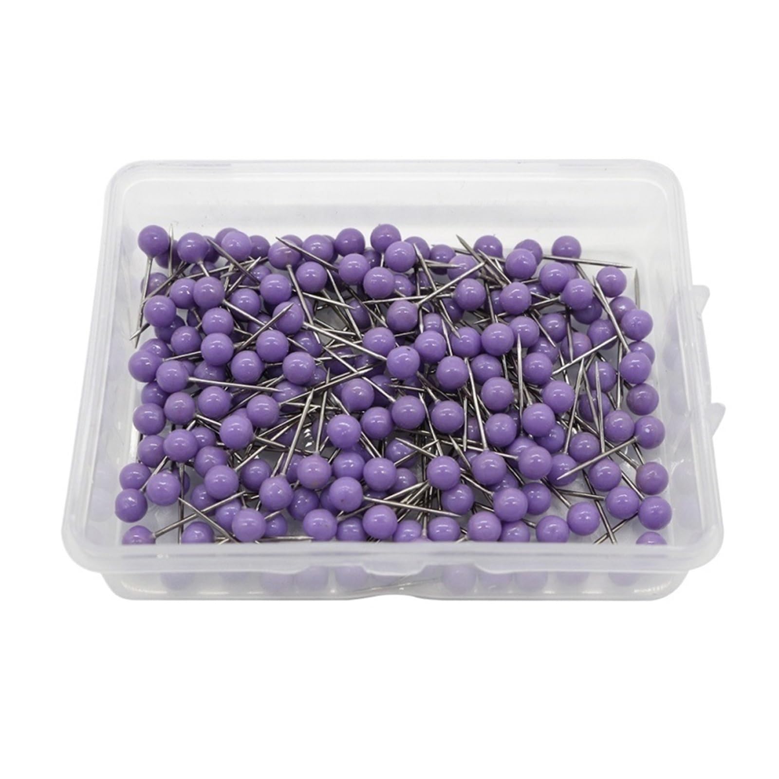 Cute Push Pins 400pcs Color Beads Head Marking Push Pins Round Ball Map Thumb Tacks Photo Bulletin Cork Board Wall DIY Craft(Purple)