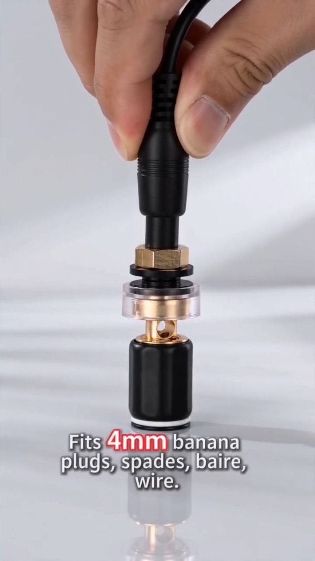 Welding Copper Terminal, 2 Pcs Copper Binding Post Terminal Black and Red 4mm Banana Plug Binding Post for Speaker : Electronics