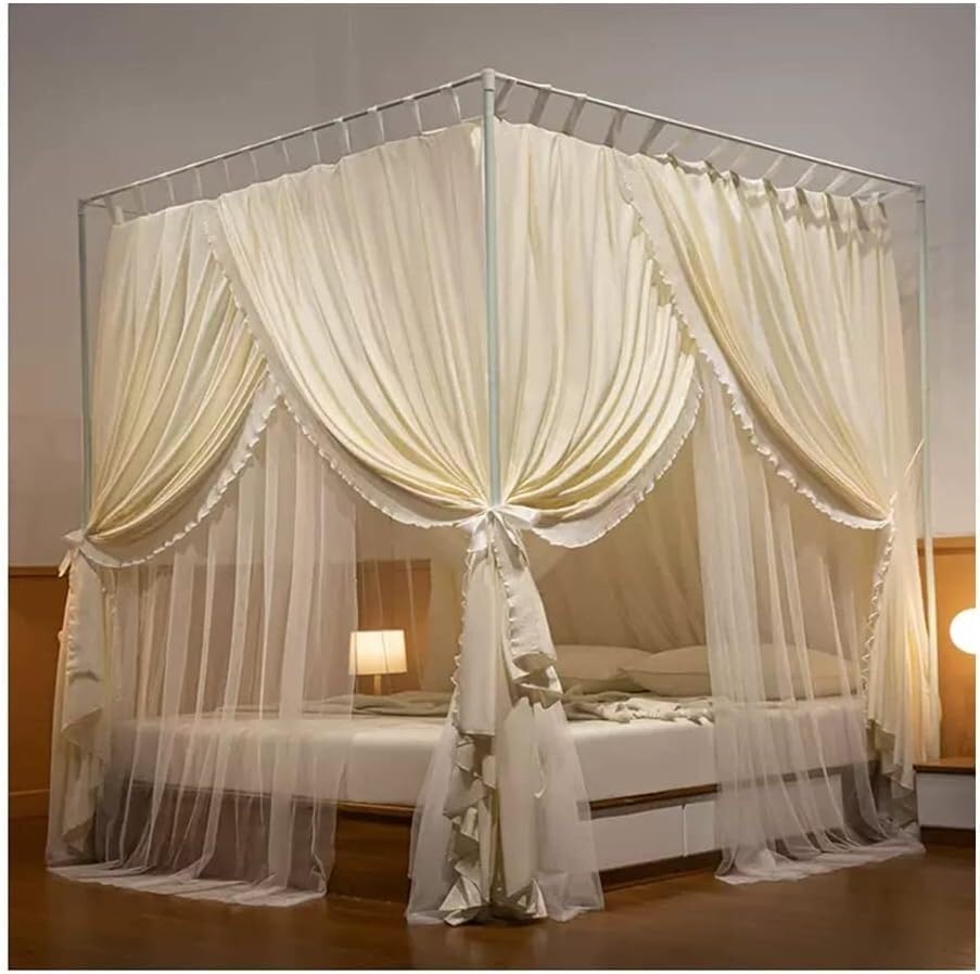 Moustiquaire de lit 180 x 200 contre les insectes avec support métallique stable
