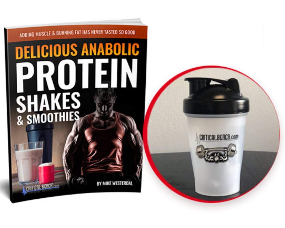 CRITICAL BENCH.COM Delicious Anabolic Protein Shakes & Smoothies Recipe Book and Shaker Cup