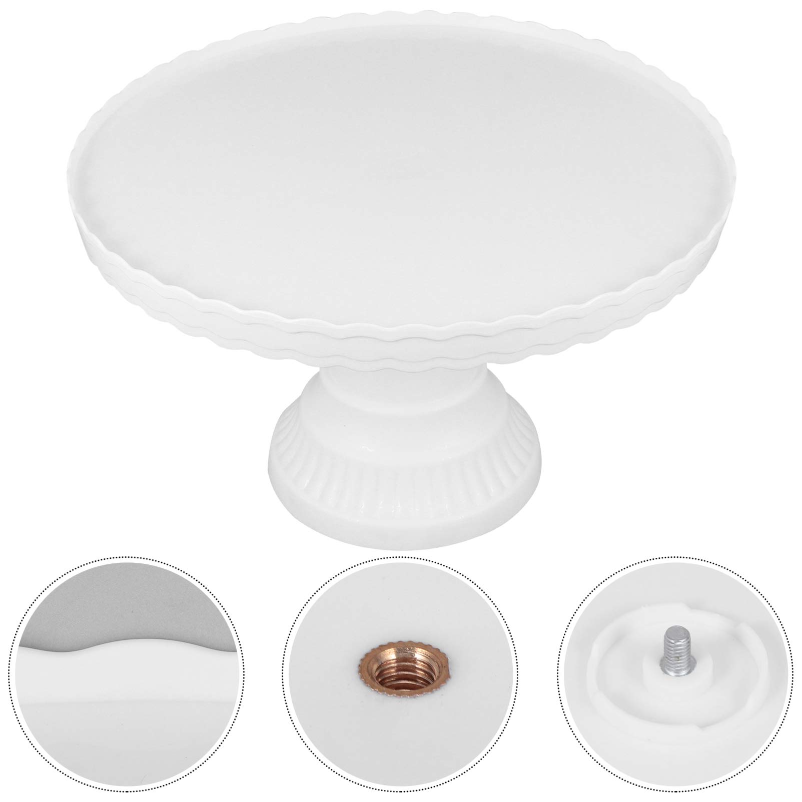 Amosfun Cake Stand Holder, Elegant White, Polypropylene, Round, 12