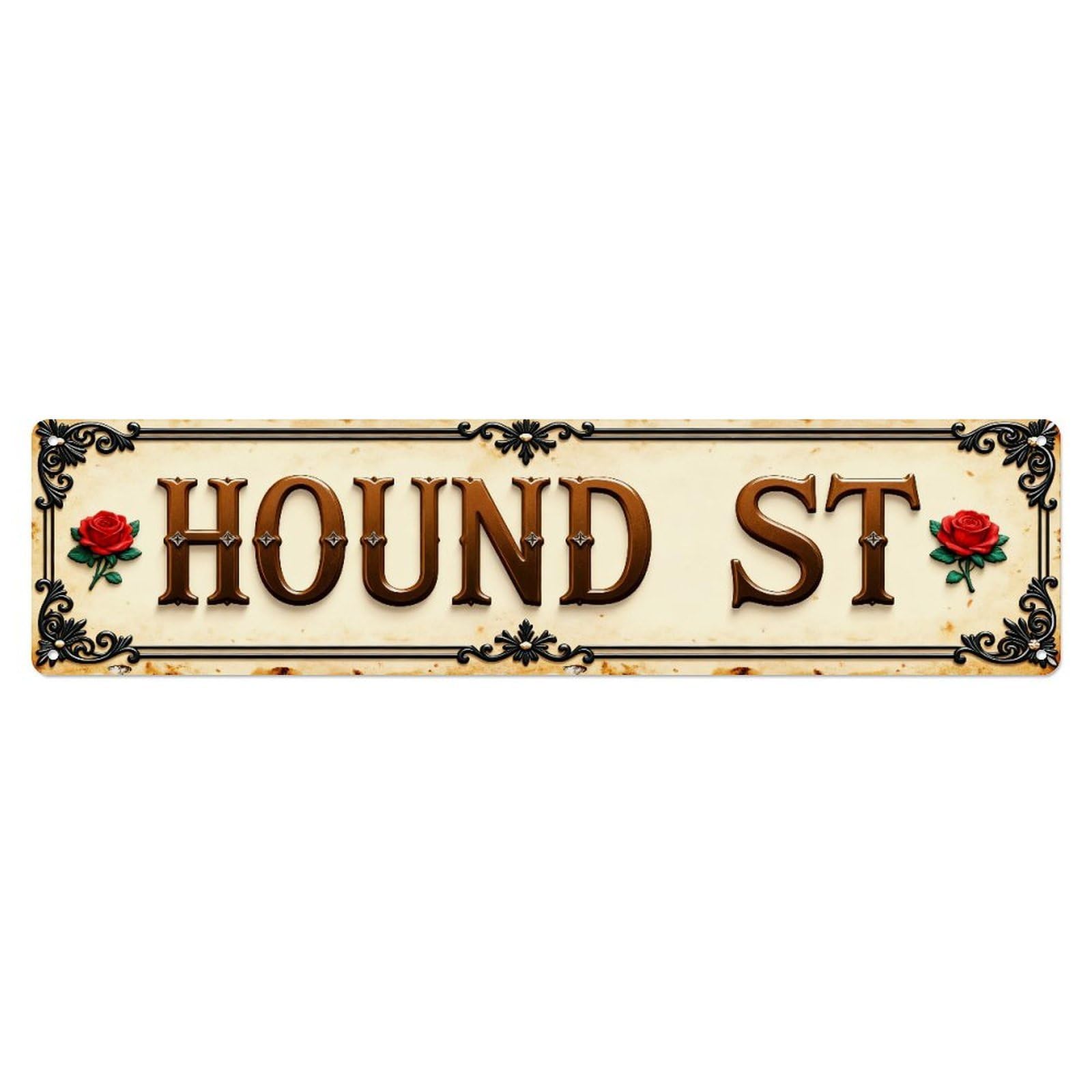 Hound Street Sign Design Metal Tin Sign Plaque