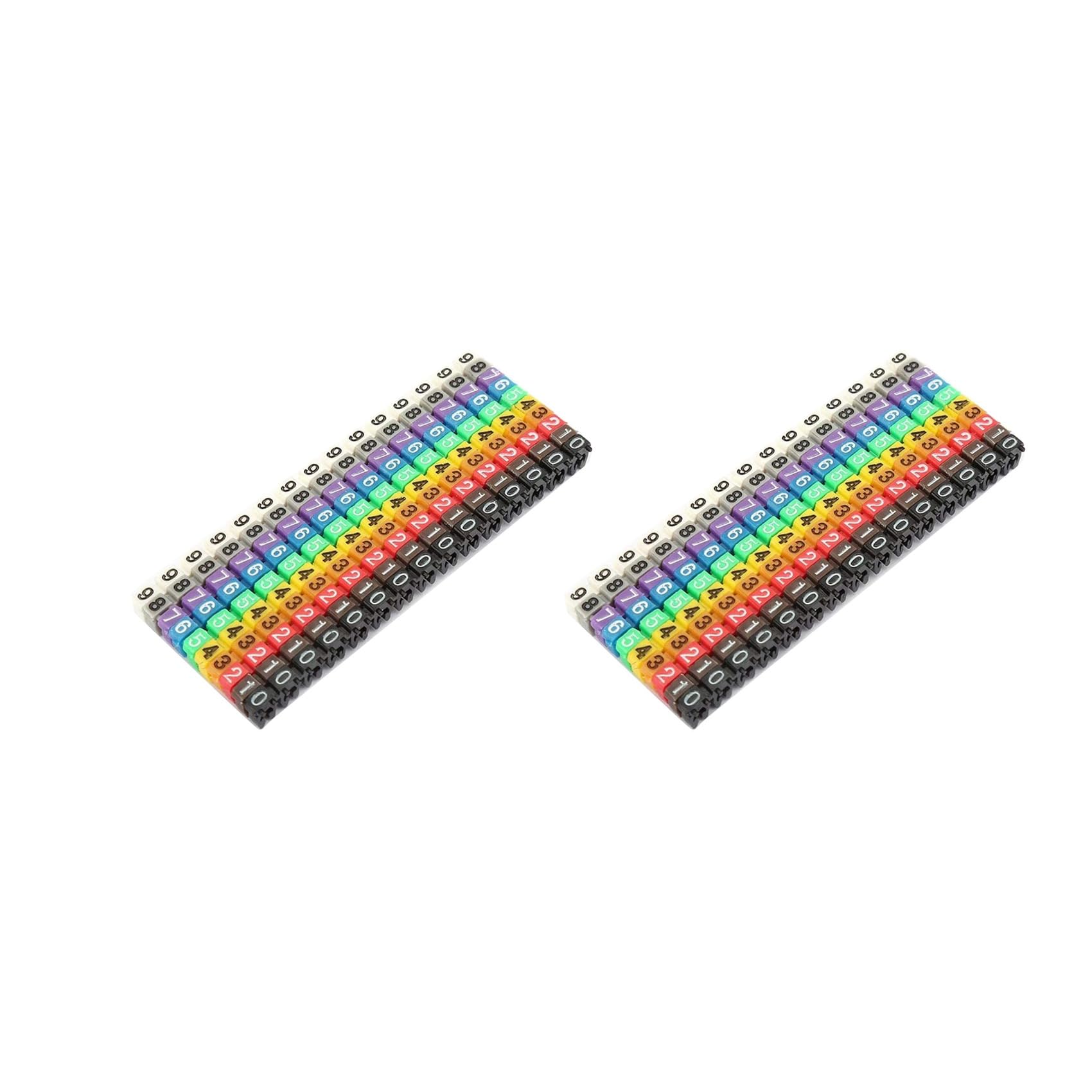 Jnchdghwa As Shown Clip-On String Cable Marker Boxed Plastic Number Number Wire Label Tube Set Color Cable Marker (300Pcs Kcm-1.5Mm)