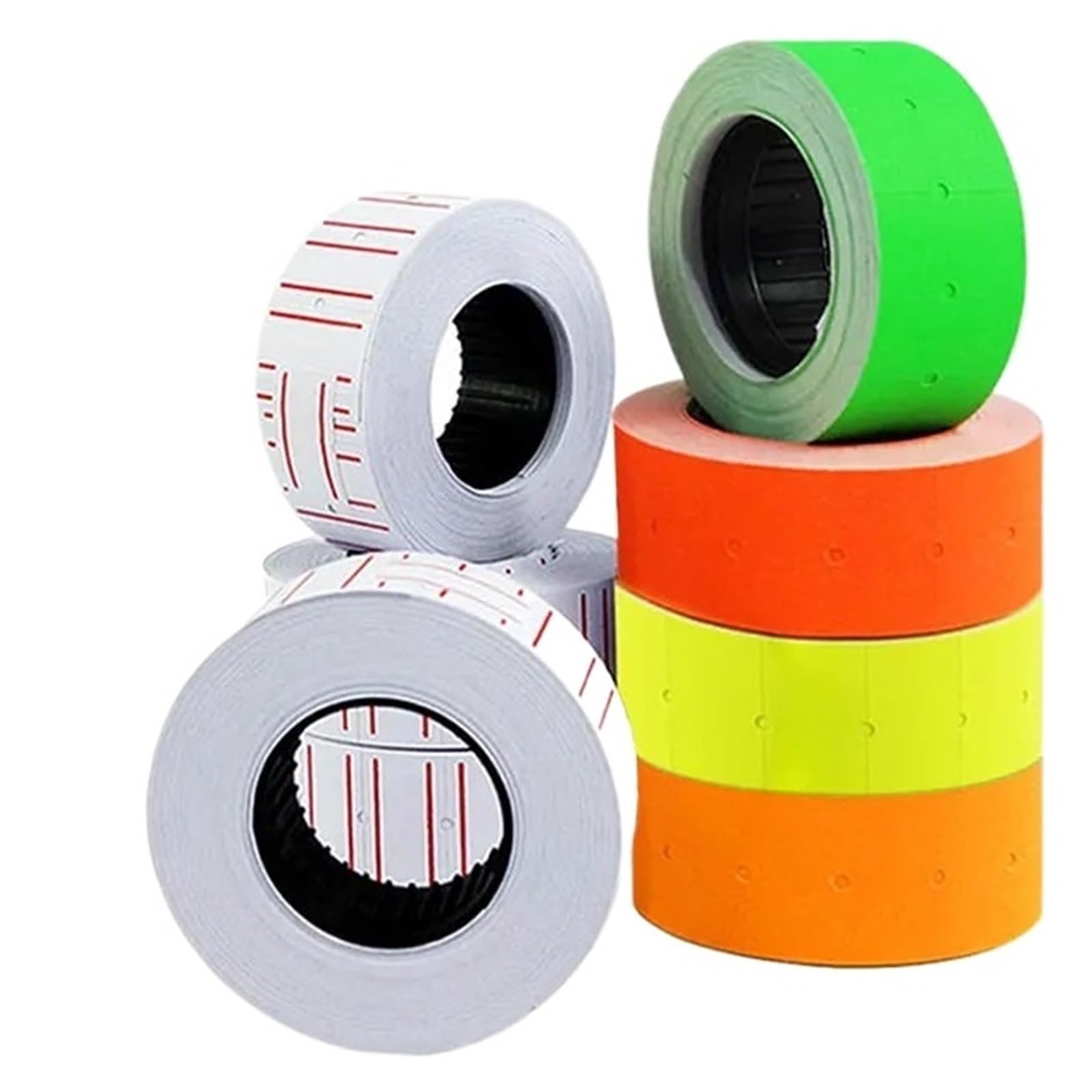 Price Gun Labels - 20 rollos de 7000 hojas, etiquetas de precio de una sola línea, etiquetas adhesivas Mx-5500, rollo de papel de 21 x 12 mm (rojo)