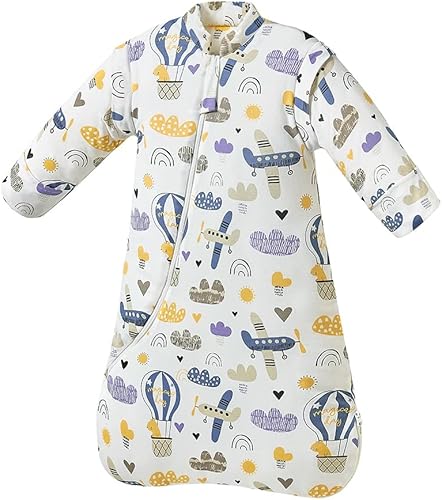 Miniatura 1 de XIFAMNIY 1.5 TOG Manta portátil para bebé, desmontable de manga larga, saco de dormir para niños pequeños