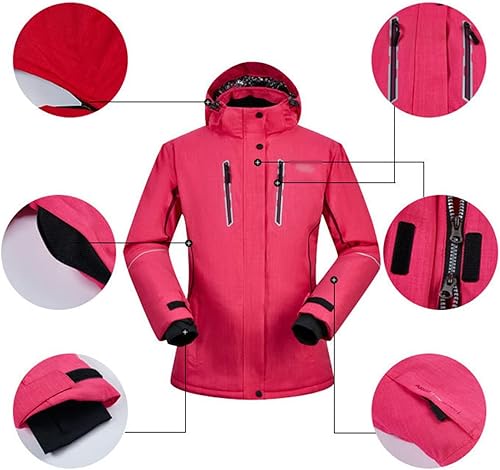 Miniatura 2 de Conjunto de chaquetas y pantalones de esquí para mujer invierno al aire libre talla grande trajes de esquí cálidos con capucha trajes de nieve