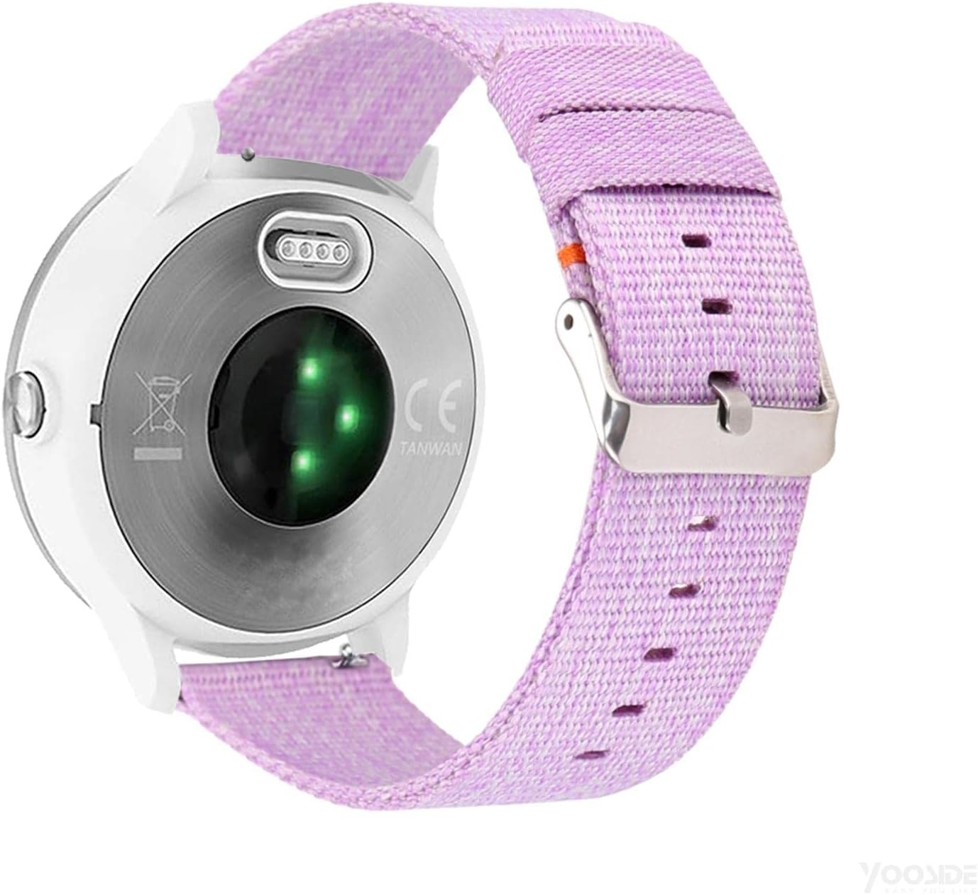 Abanen 20mm Watch Bands for Garmin Venu 2 Plus/Venu Sq, Quick Release Canvas Nylon Wristband Strap for Vivoactive 3,Forerunner 158, Vivomove Sport/Style/Luxe(Light Purple)