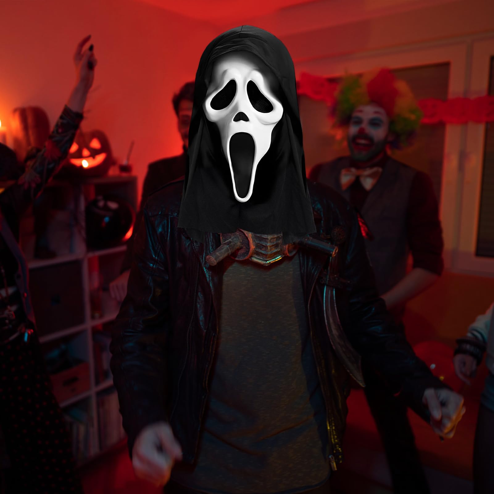 Maschera a Forma di Teschio per Halloween, Maschera con Teschio per Halloween, Maschera da Scheletro con Kiefe Mobile, scheletro 3D per Halloween Carnevale Cosplay