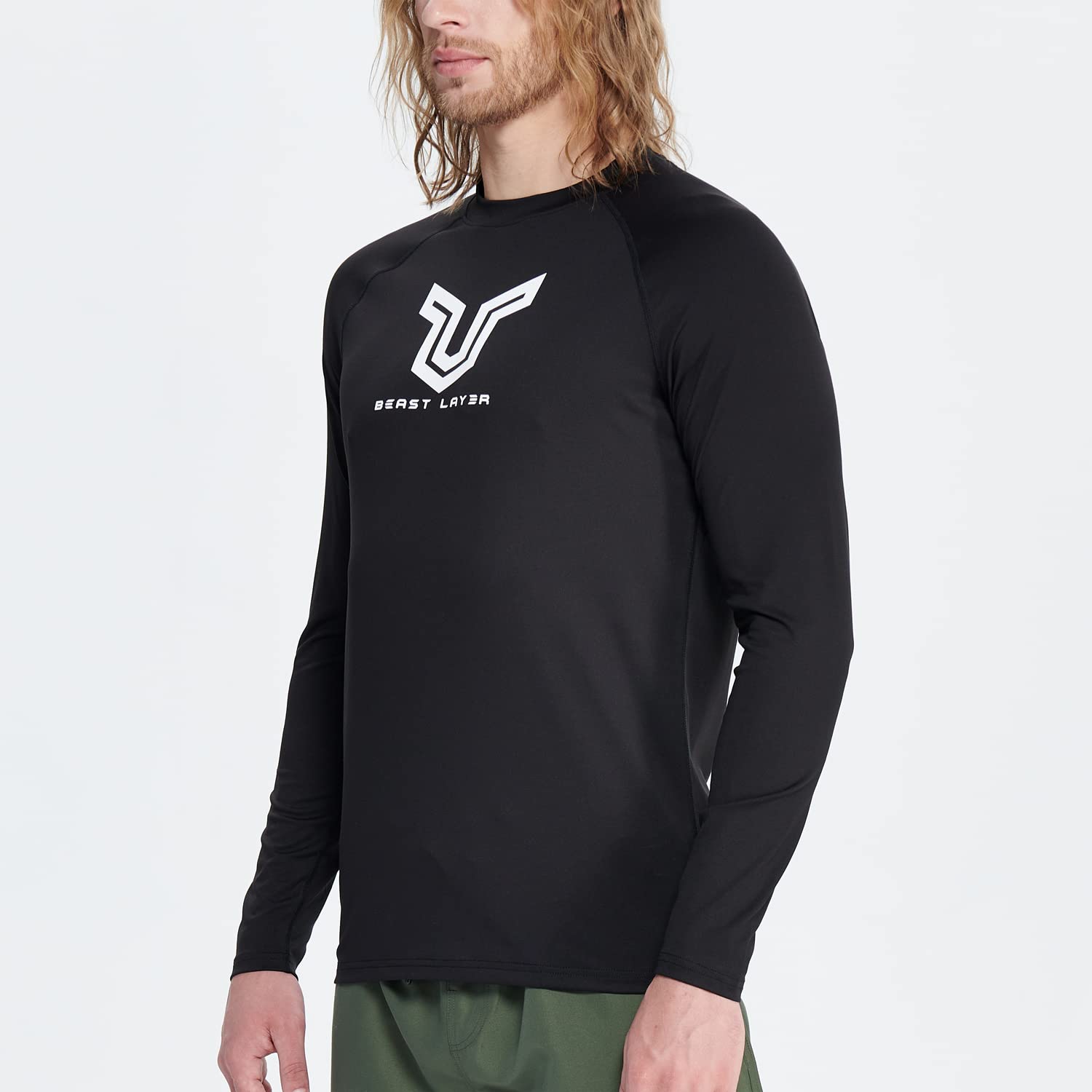 HUGE SPORTS Camiseta de natación de manga larga para hombre de rashguard de manga larga para todas las actividades al aire libre