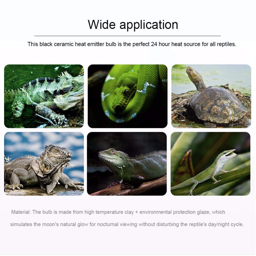 250W Reptile Heat Lamp Pet Infrared Ceramic Heater Emitter Appliances Lamp Reptile Tank Accessories for Amphibian Pet Brooder Coop Lizard Bearded Dragon Turtle Snake Terrarium Incubating Chicken - image 6