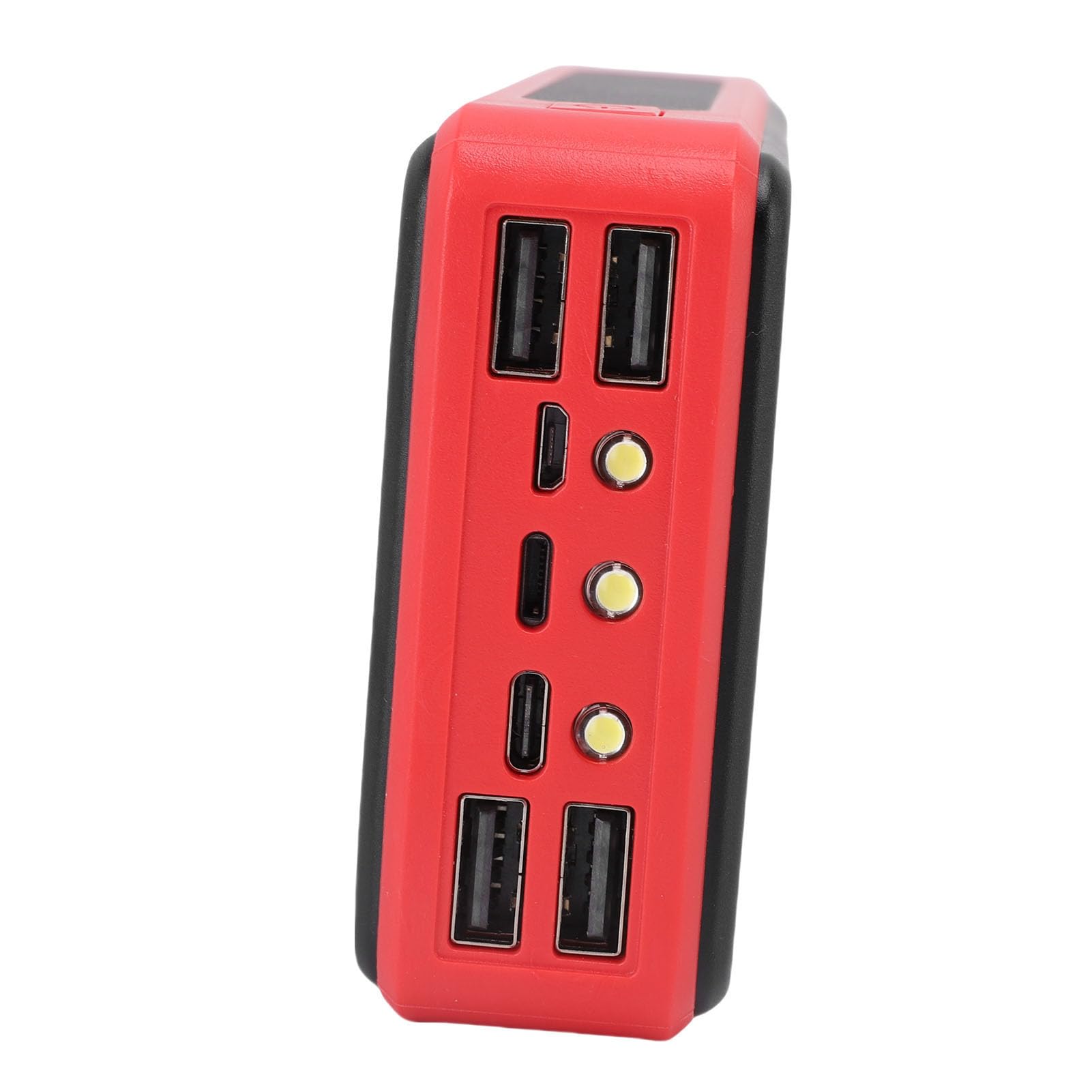 Asixxsix Banque d'énergie Solaire, Boîtier en Alliage d'aluminium Haute capacité 50 000 MAh, Banque 'Alimentation 'Urgence avec Lampe de Poche SOS, Chargement USB pour Camping, Randonnée, (Rouge)