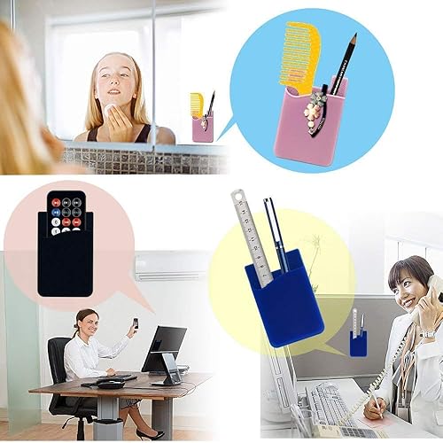 Miniatura 7 de SHANSHUI Paquete de 5 tarjeteros de silicona para teléfono y 3 ranuras dobles de silicona para tarjetas de crédito