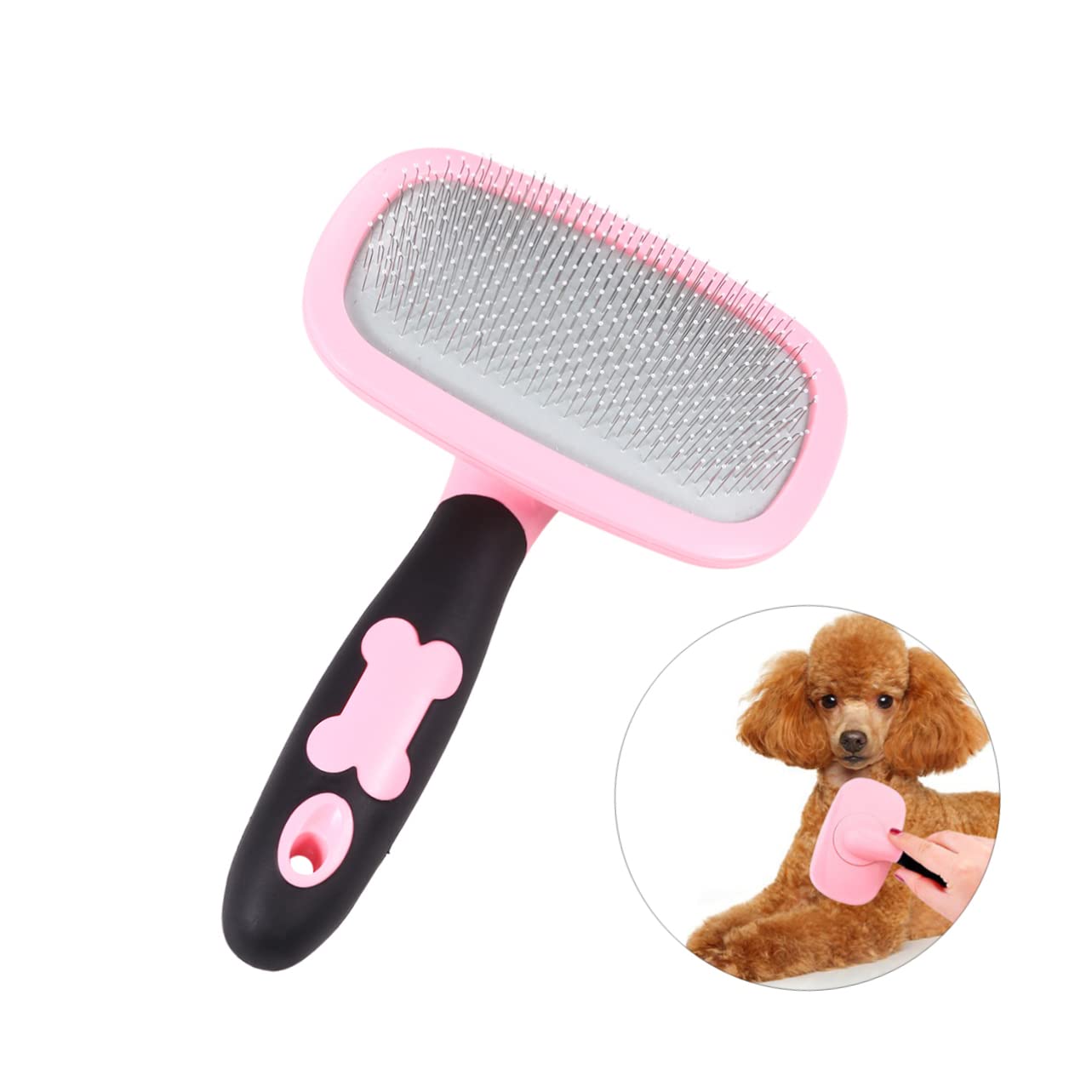 HANABASS 3stücke Rotierender Haustier Massagekamm Großer Pinker Entfilzungskamm Für Hund Und Katze Entfernt Sanft Lose Haare Knoten Und Schmutz Ergonomischer Griff Für Bequemes Grooming