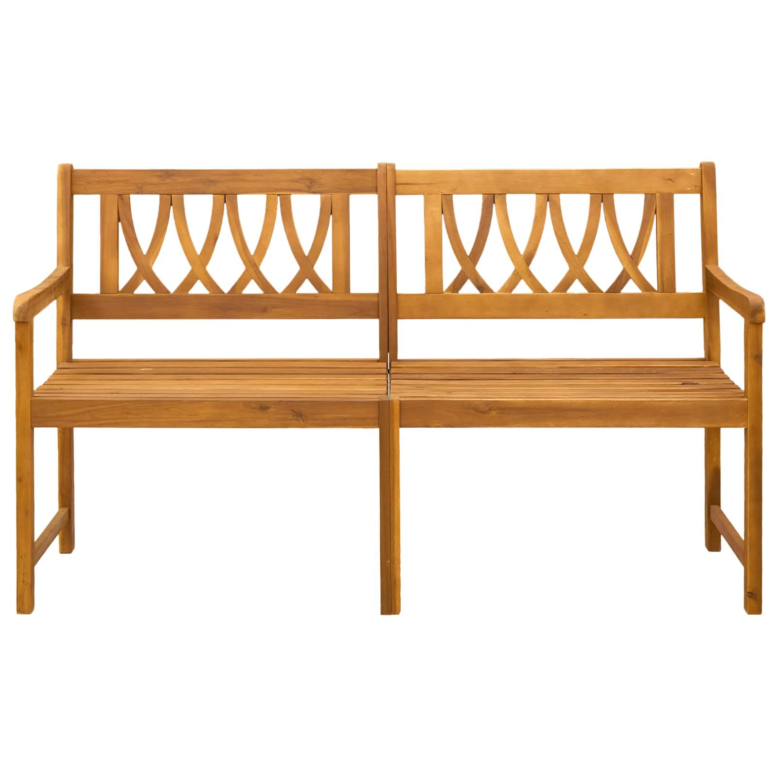 Banco de Exterior Natural 150 x 55,5 x 90 cm, Bancos de jardín, 17 kg-42028083