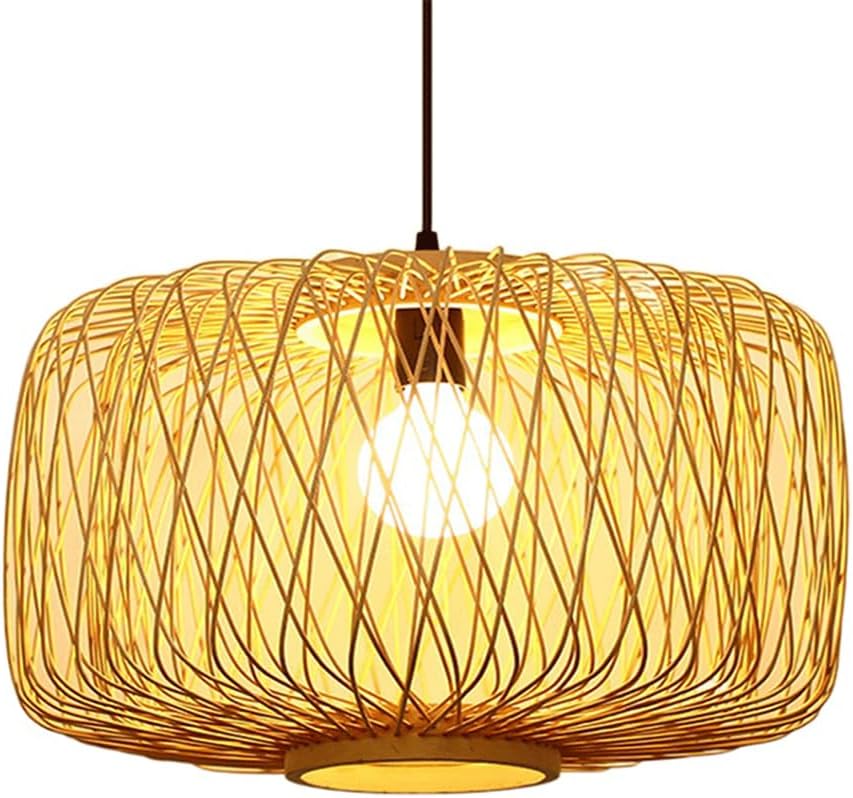 s Ceiling Light for Living Room Without E27 Bulb Industrial Rattan Wicker Drum Light Fixtures Natural Ceiling Lamp for Kitchen Island Restaurant Farmhouse