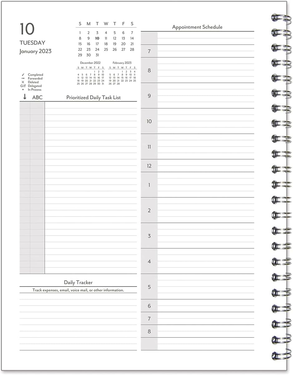 FranklinCovey - Monarch Compass Two Page Per Day Wire-Bound Planner Kit - Jan 2023 - Dec 2023 : Office Products