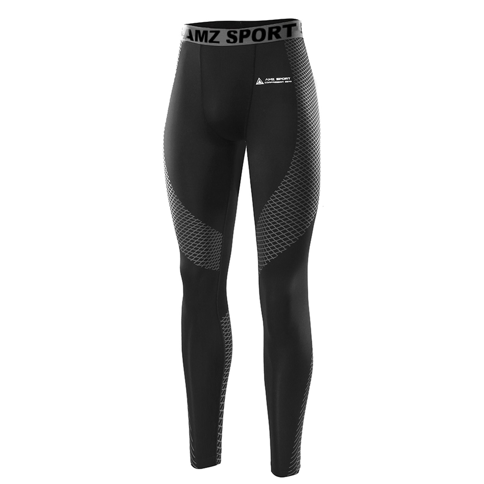 AMZSPORT Pantaloni Sportivi a Compressione da Uomo Leggings da Palestra Calzamaglia ad Asciugatura Rapida