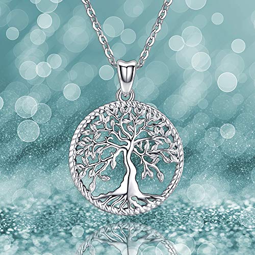 Odinstone Tree of Life Necklace, Sterling Silver Pendant for Women Family Tree Necklaces Jewelry for Mom/Wife/Grandma(With Fine Gift Box)4