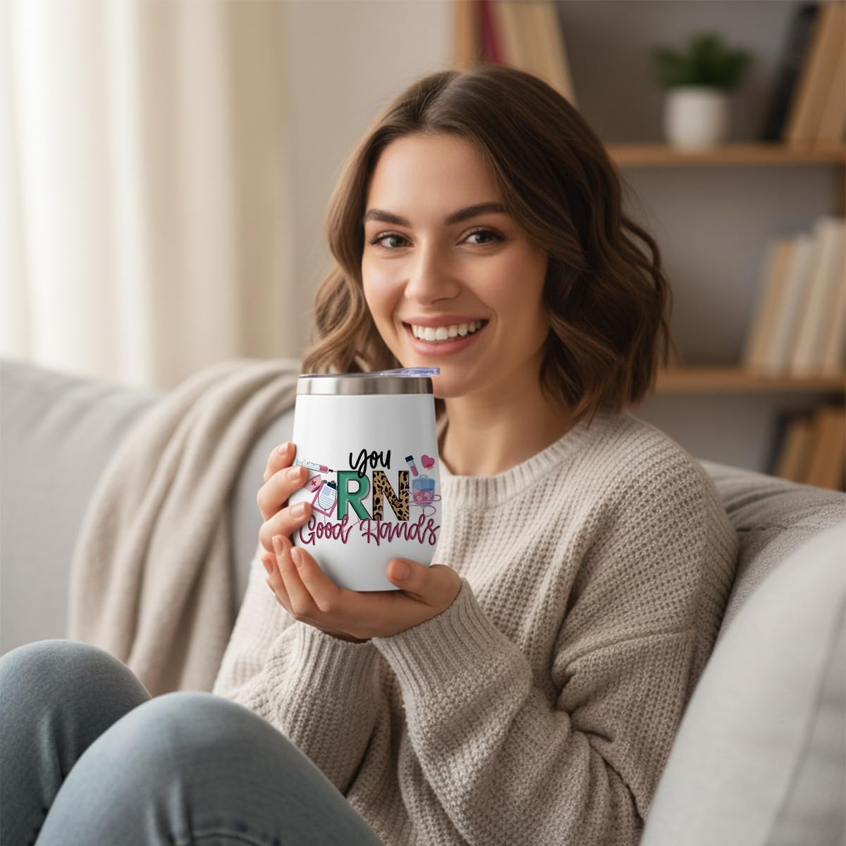 Funny Nurse Gifts 12 oz Tumbler, Wine Tumbler Insulated Wine Glass with Lid, Nurse Accessories for Work Nurses Practitioner Thank You Gifts for Women Rn Nursing Student Graduation Christmas Birthday - Image 3