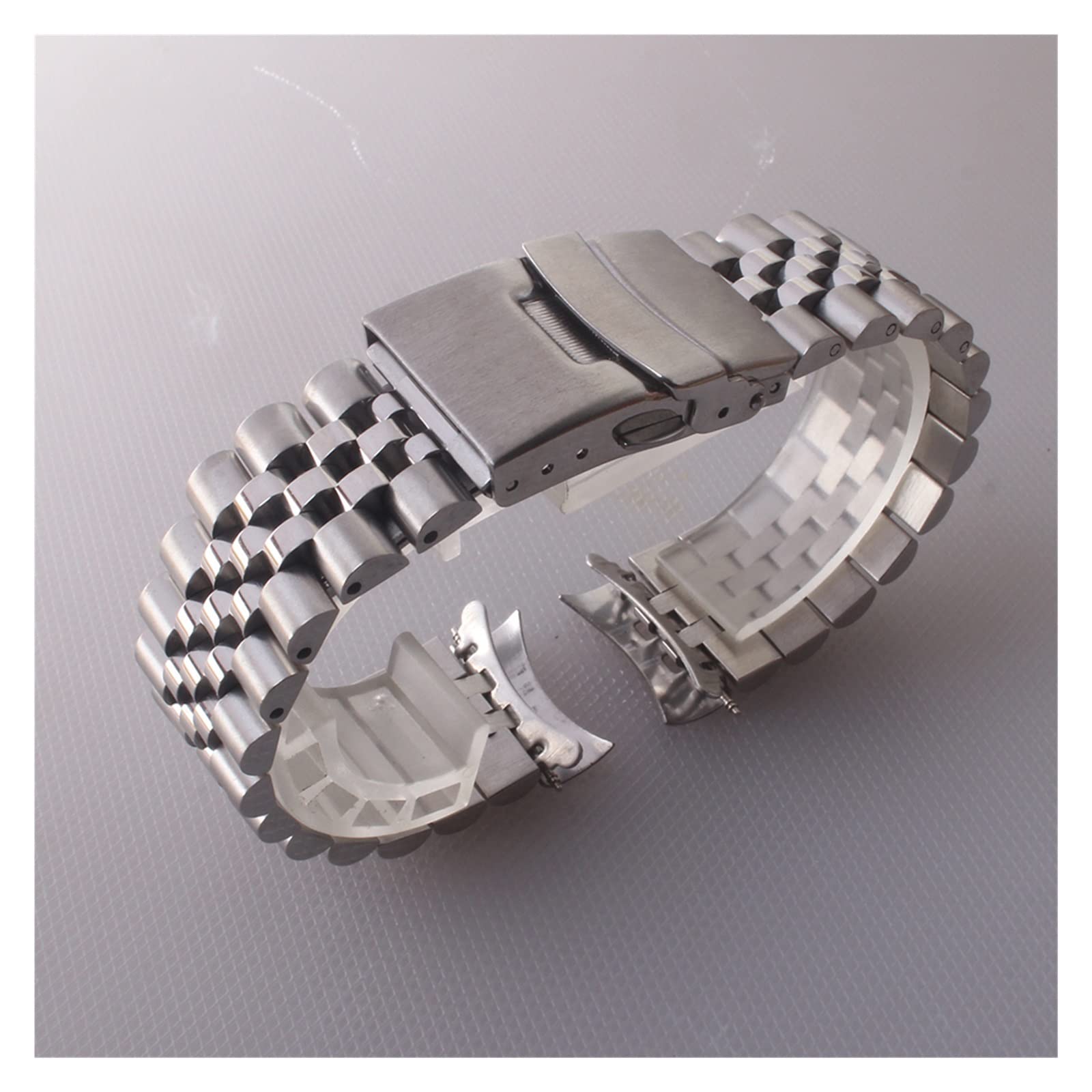 Bandoues de monatordes Bouetche en acier inoxydable 20 mm 22 mm 24 mm bracelet de montre en métal Bracelet Bracelet Boucle argentée Men de boucle (Color : Silver, Size : 24mm)