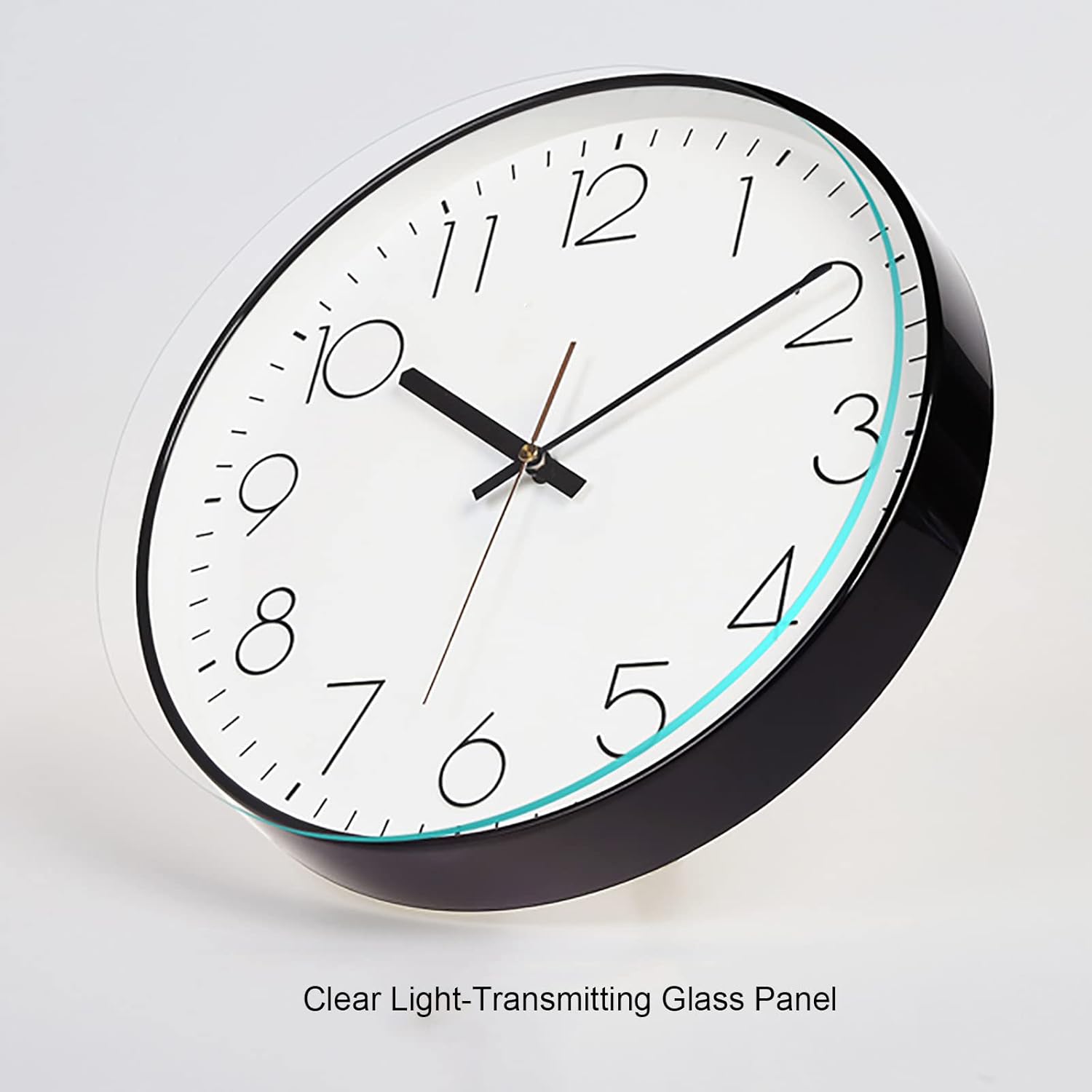 JATIBOSH Large Indoor/Outdoor Clock, 12/14inches Nordic Living Room Decor Wall Clock, Black - Oversize Battery Operate Hunging Clock - Shatter Weather Resistant Case (Battery Not Included)