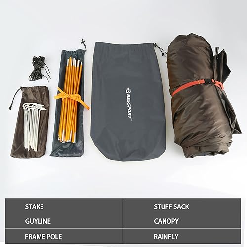Miniatura 6 de Bessport Tienda de campaña para 12 persona, impermeable, dos puertas, tienda de mochilero, fácil instalación, ligera, para exteriores, senderismo,