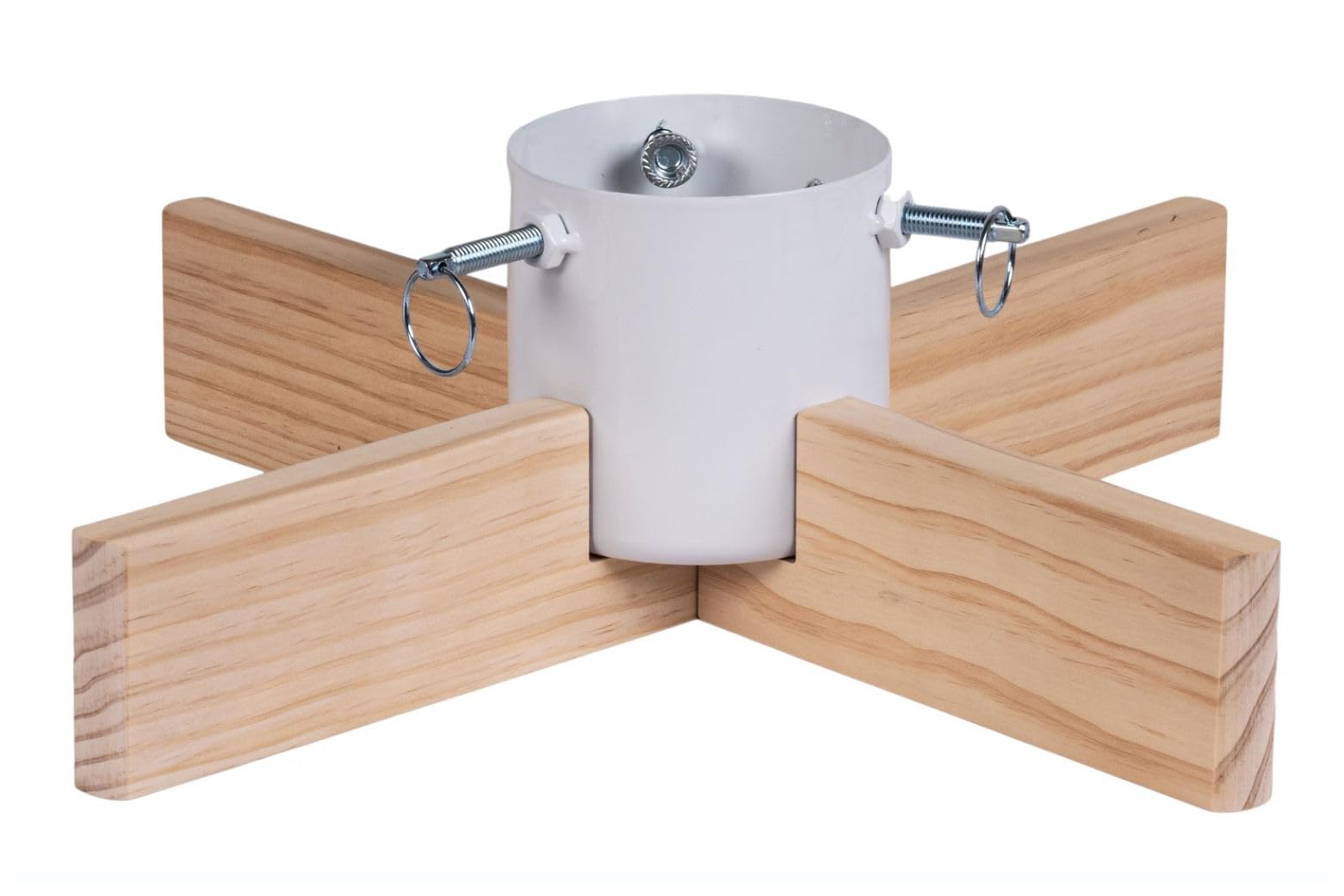 COIL Pied pour Sapin de Noël, Support avec Réserve d'Eau, Support Rustique, Socle pour Vrai Sapin, Capacité en Eau : 1-1,3 Litres, Diamètre du Tronc : 3 ,5-11 cm, (Blanc, Largeur 50 cm