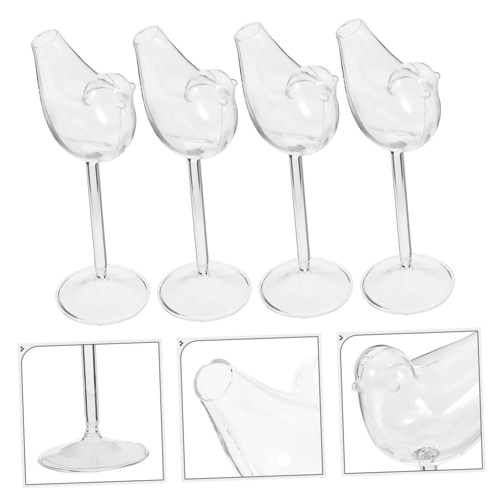 Happyyami 4 Piezas De Copa De Vino Birdie Vasos Elegantes para Beber Aperitivos Vasos para Beber Vasos De Cóctel Vasos Transparentes para Pájaros para Vasos De Bar Copas De