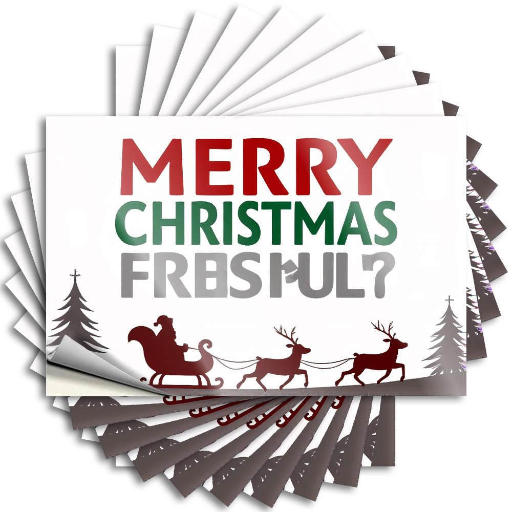 Merry Christmas from Ful? Bookish Tattoo | Rv Decor Sets Waterproof Vinyl Hat Friends Removable Decal Peel Stick(6X9CM)