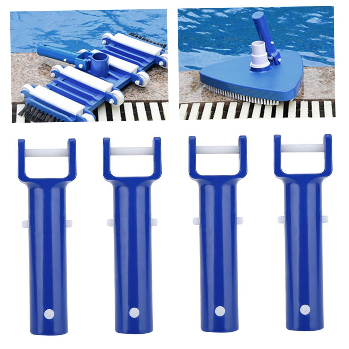 Poignée de tête d'aspirateur de Piscine Bleue 4 pièces avec Clip en V, Accessoire Remplacement