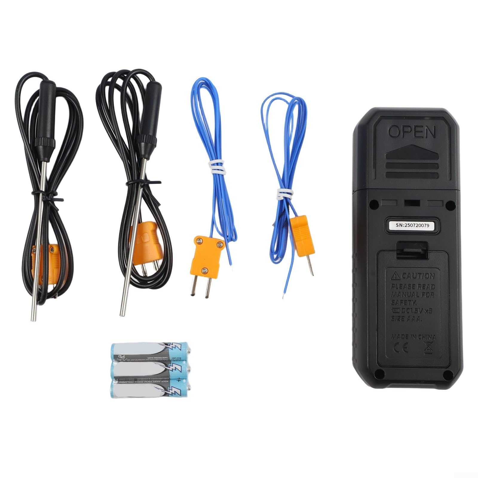 Termometro digitale a doppio canale K-Type per laboratorio industriale HVAC - misuratore ad alta temperatura da -328 a 3500 ° F in acciaio inossidabile