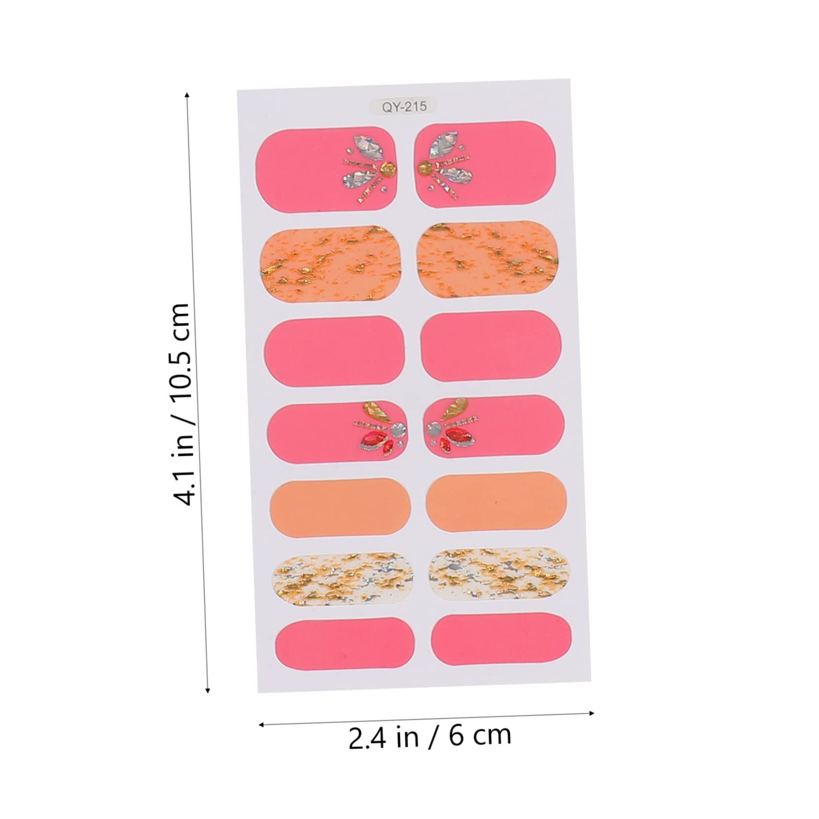 Pegatinas De Uñas De Artificial Decoraciones Autoadhesivas Para Manicura Para Principiantes Y Salones De Uñas 6 Hojas*5