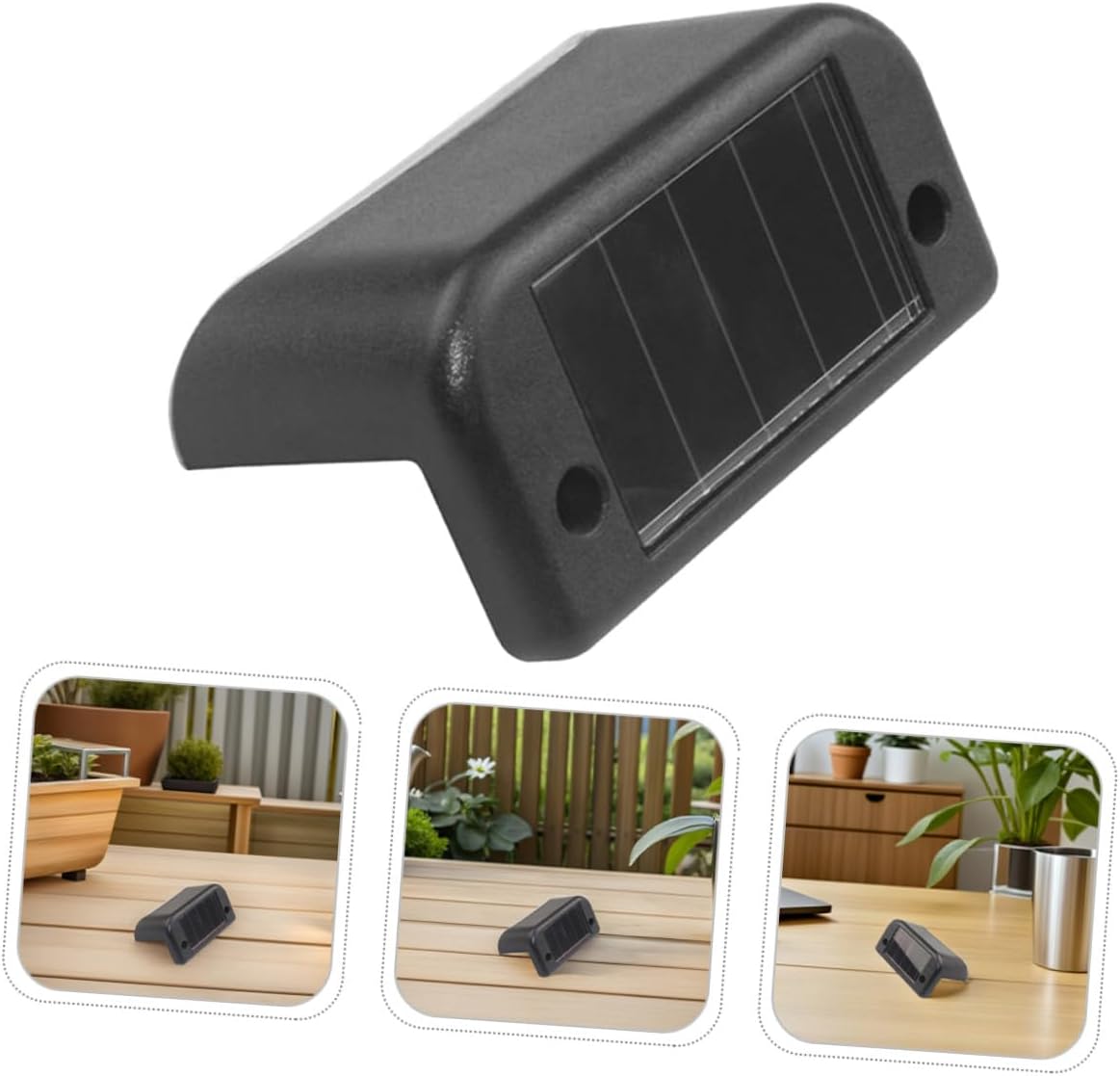 Gatuida 12pcs Waterproof Solar Powered Railing Lights Outdoor LED Step Lights Warm White Solar Fence for Patio Backyard Stair Pathway