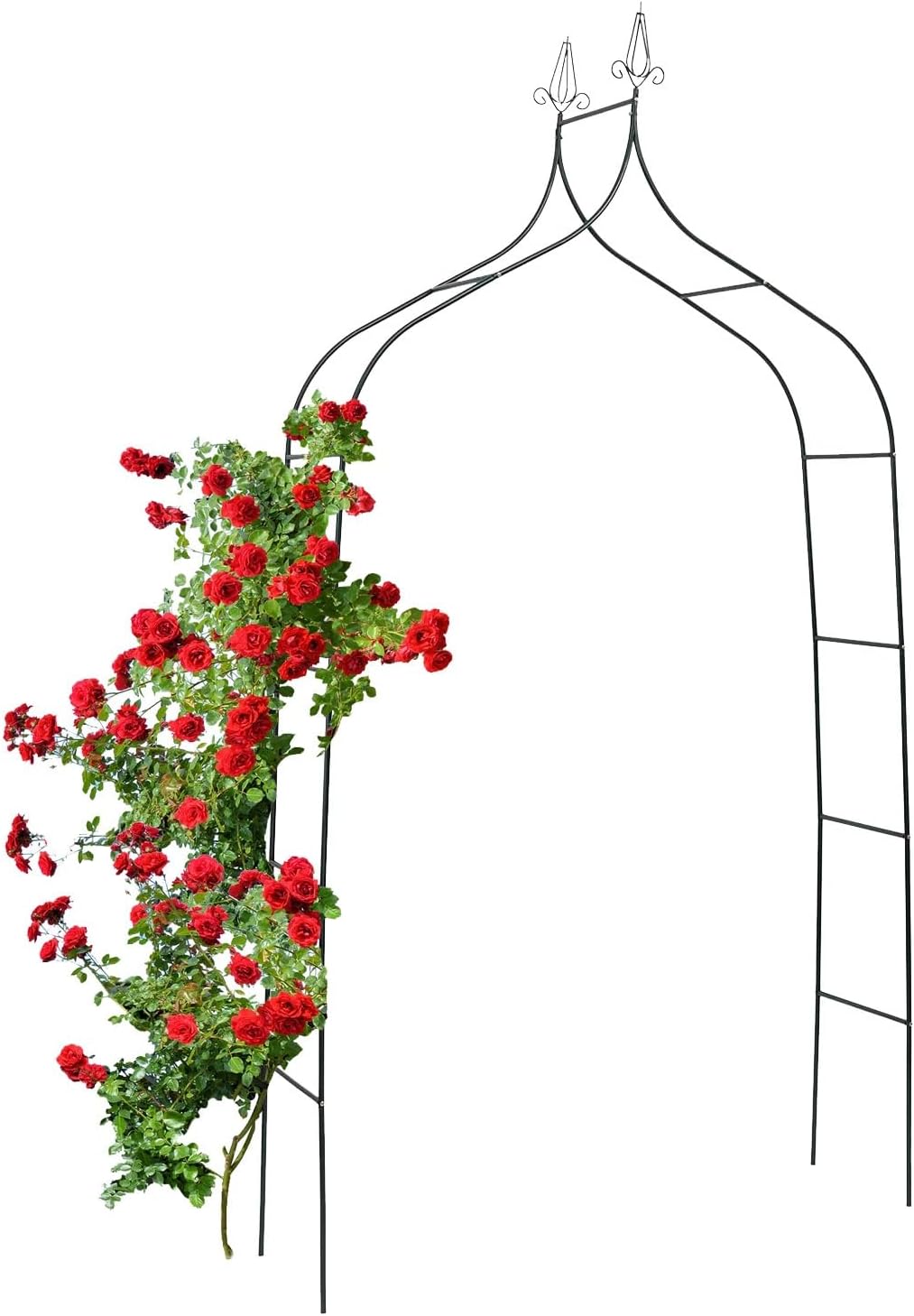 Metal Garden Arch, Garden Arbor Trellis for Climbing Plants Rose Arch Wedding Arch Party Garden Decoration 4.6 ft Wide x 8.4 ft High Easy to Assemble Pergola Arbor(Green)
