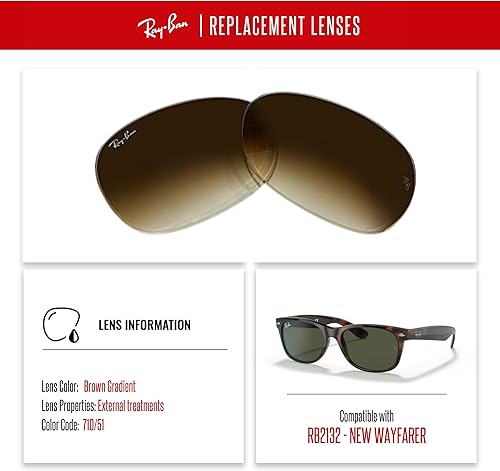 Miniatura 3 de NEW RB2132 New Wayfarer Replacement Lenses For Men For Women+ BUNDLE with Designer iWear Care Kit