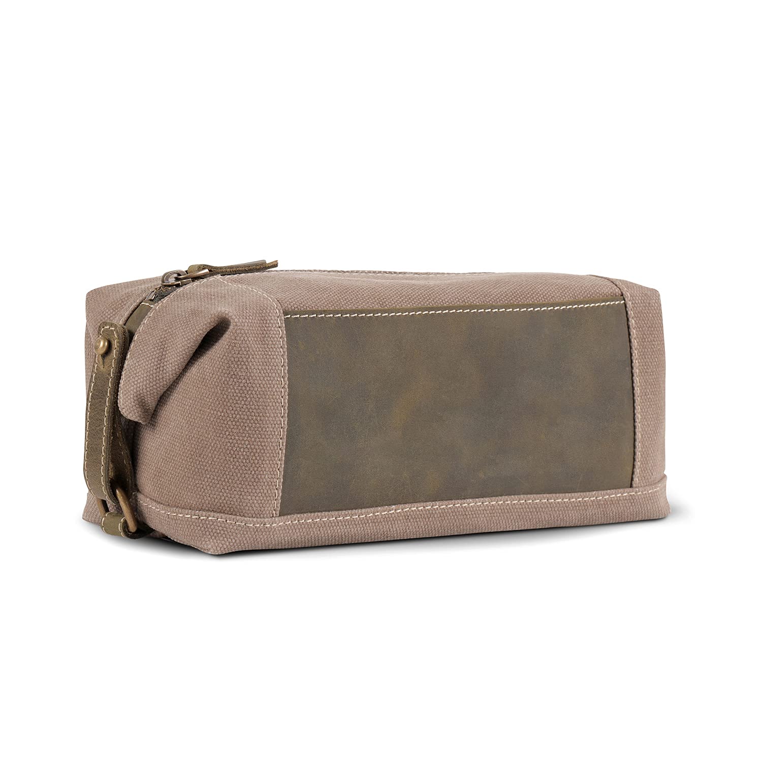 Londo Trousse de toilette Trousse de toilette de voyage en cuir véritable et toile Dopp Kit - Unisexe