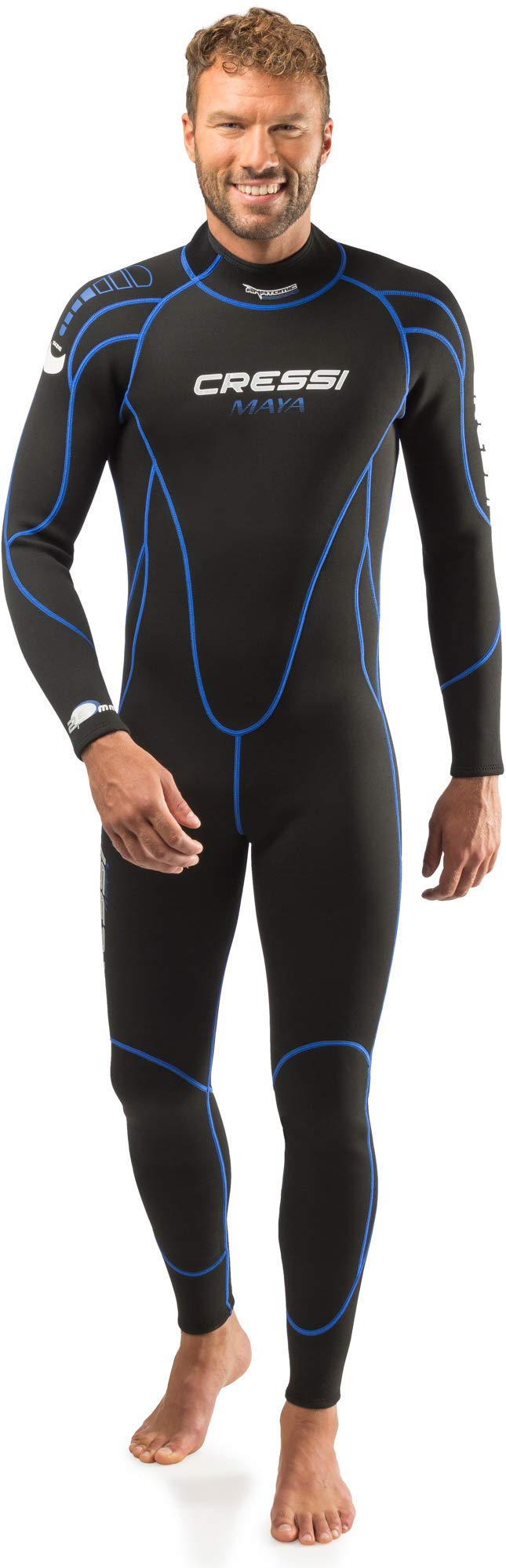 Cressi Full Diving Snorkeling Men's and Ladies' Wetsuit 2.5mm in Premium High Stretch Neoprene - Maya: Designed in Italy