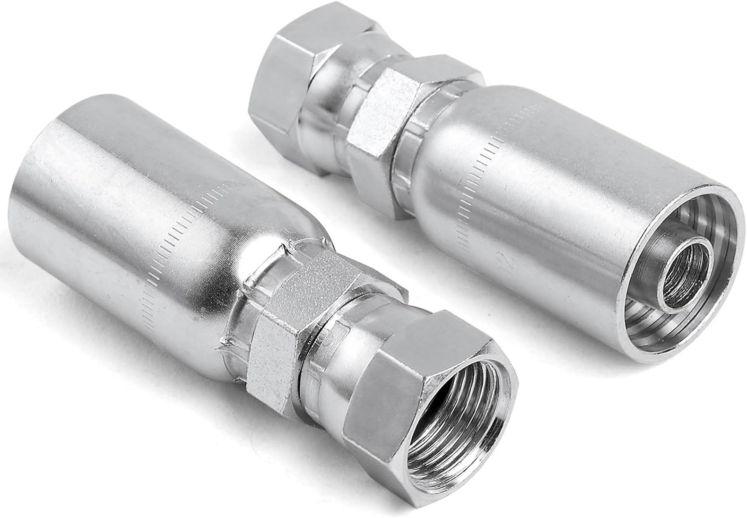 12Pack 3/8" Hydraulic Hose Fittings-3/8" Hose x 3/8" JIC 37° Female Hydraulic End Swivel Crimp Compatible with Dayco Weatherhead U-Series