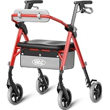 VOCIC Z11 Standard Rollator Walker for Seniors with Seat, 380 LBS