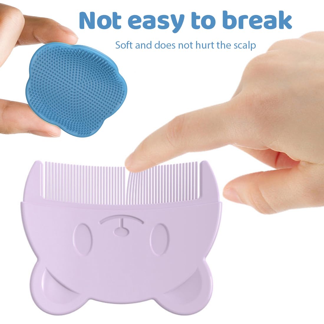 4 Pcs Peigne à Cheveux pour Bébé, Peigne pour Bébé Brosse de bain pour bébé, brosse de tête de berceau pour bébé, brosse de massage en silicone, peigne pour bébé, peigne pour enfants