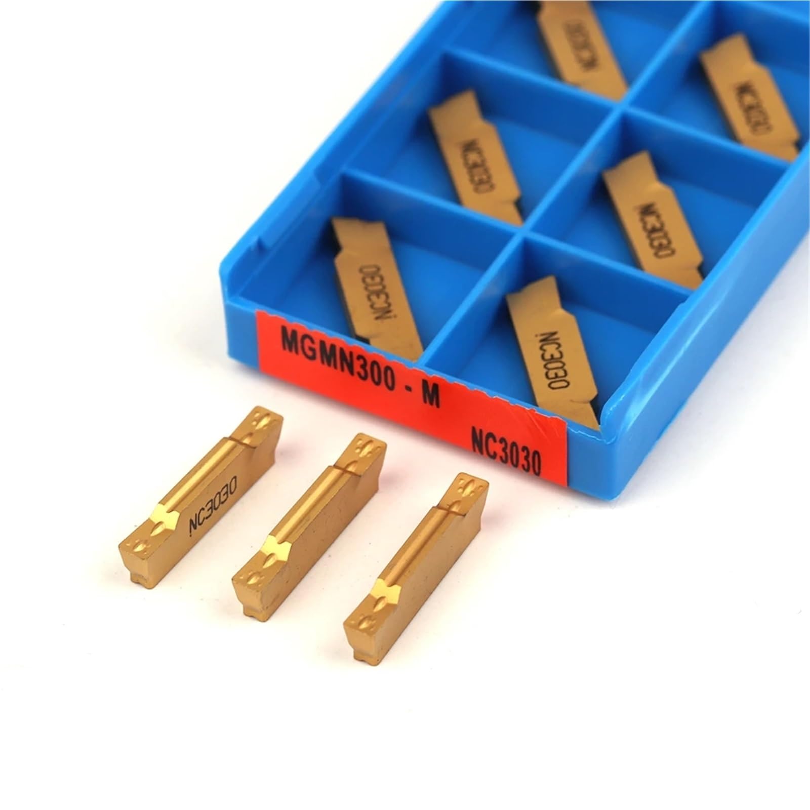 plaquita de torneado, 10 piezas MGMN150 MGMN200 MGMN300 MGMN400 NC3020 NC3030 PC9030, herramienta de ranurado CNC carburo, herramientas torno for torneado metal(MGMN300 M NC3030)