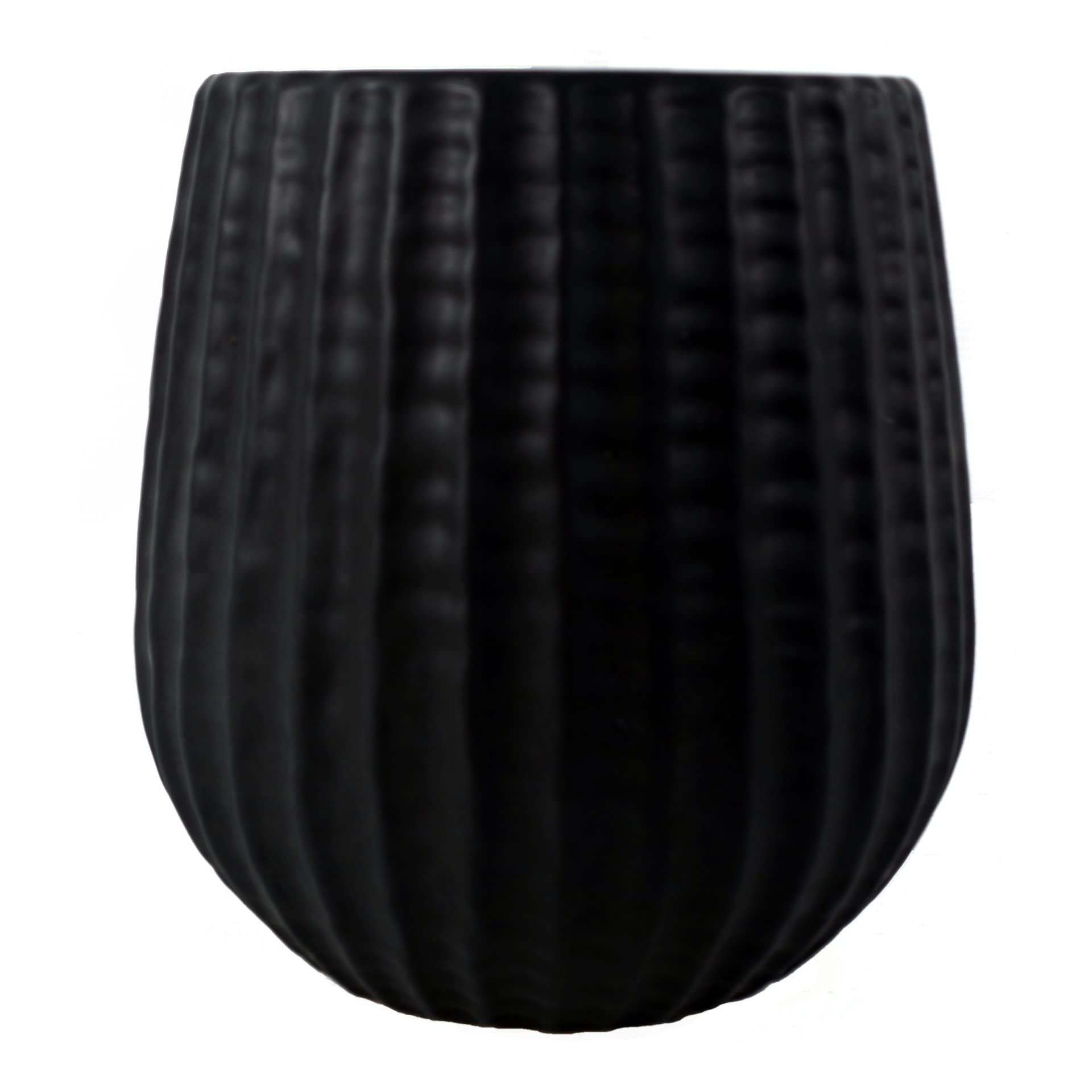 Leaf Ceramic Planters, Black, 15cm