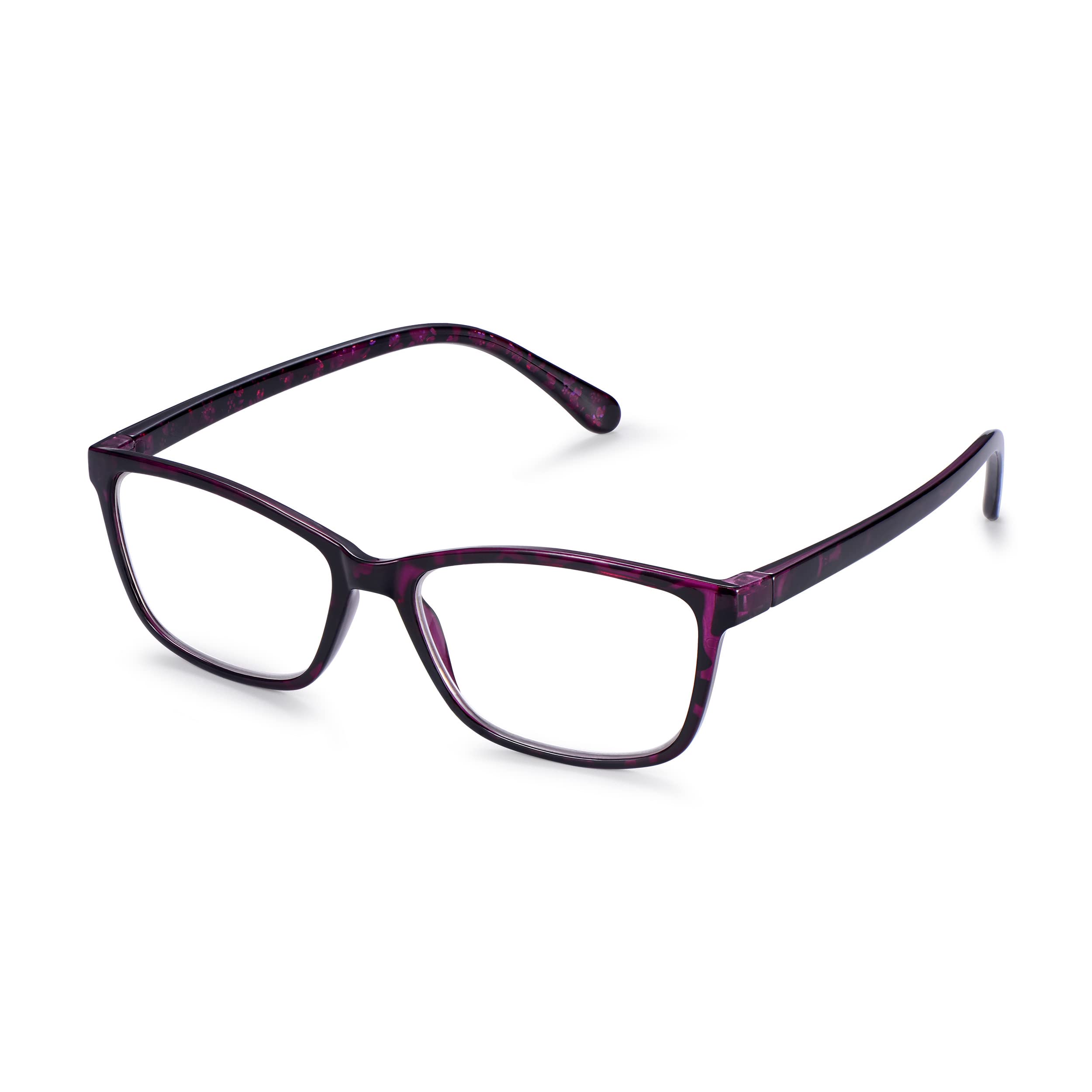 Read Optics Reading Glasses +1.0 - +3.5, Purple Tortoiseshell Rectangular Ready Readers